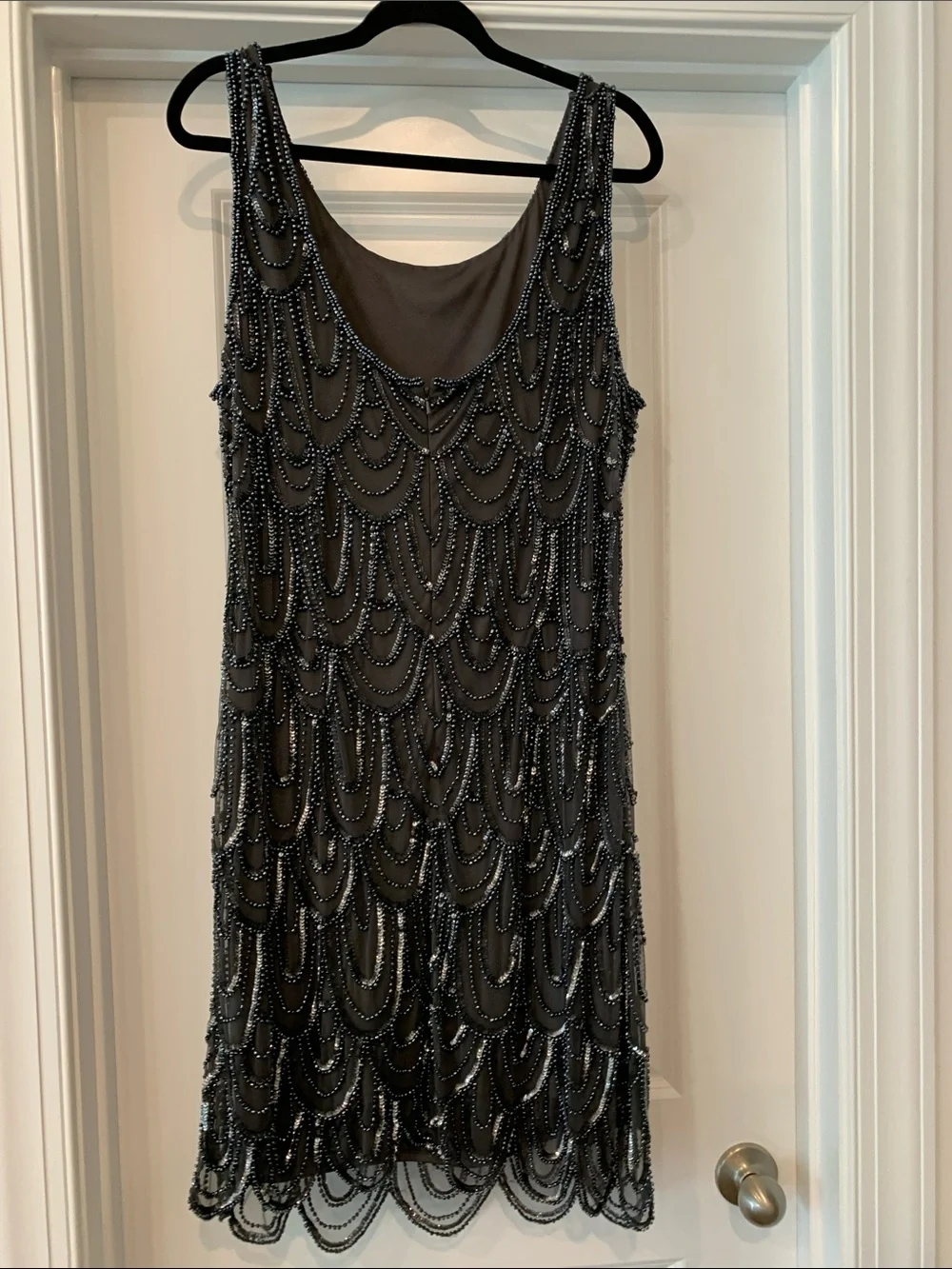 Pisarro Nights Black Beaded Sleeveless Evening Dress